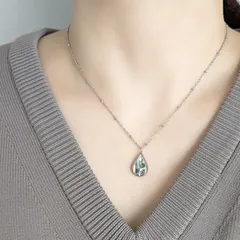 SUS316ネックレス[Crater drop] サージカルステンレス つけっぱなしOK 金属アレルギー対応