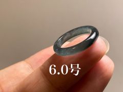 L12-168 ピンキーリング 氷種 高級感 黒翡翠 6.0号 天然グアテマラ産 A貨 本翡翠 くりぬき リング