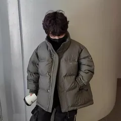 中綿スタンドカラージャケット キッズ 子供服 アウター 長袖 中綿ジャケット 男の子 ジャンパー コート フードなし 防寒 暖か 無地 冬服 冬物 ショート丈 立ち襟 保温 韓国 オシャレ
