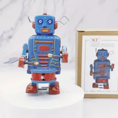 懐かしの時計仕掛けドラミングロボット - ヴィンテージ80年代風ブリキ製ゼンマイおもちゃのサムネイル