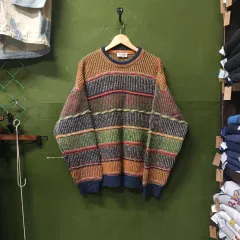 SEVEN BALL ITALYmade ウール ブレンド エスニック ニット セーター ティー