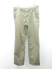 ◇ THE SHOP TK MIXPICE ハイウエスト ストレッチなし フロントファスナー ストレートパンツ サイズL グリーン メンズ E  【1307260010220】