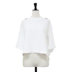 TOGA トーガ Tシャツ ホワイト 白 サイズ:36(S) / 25春夏 コットン ジャージー ジップ Tシャツ / COTTON JERSEY ZIP T-SHIRT / モックネック 半袖 ショート丈 / トップス カットソー【レディース】【中古】のサムネイル