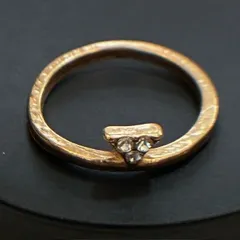 ゴールドメッキ　リング　ジルコニア人工石　指輪  9号　0806