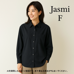 AS0338 Jasmi シルク100％ 長袖シャツ 黒 Fサイズ 新品未使用