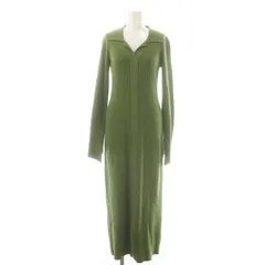 ラグナムーン LagunaMoon 24SS カラーネックタイトニットワンピース 長袖 ロング M グリーン /SY ■OS