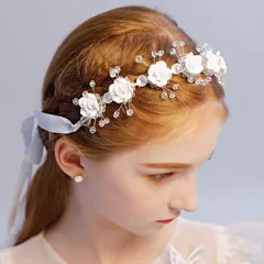 ドレスアクセサリー 髪飾り プリンセス 可愛い 女の子 アクセサリー 子供用ドレス飾り パール ヘアクリップ イベント 誕生日 結婚式 プレゼント シンプル クラシカル  花 発表会 音楽会 ピアノ 舞台 演出lele03
