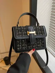 バッグ レディース ハンドバッグ ミニ レディース ステッチ フラップ オーバー ハンドバッグ