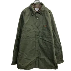 Carhartt ワーク シャツジャケット XL オリーブ カーハート 裏ネル 裏チェック柄 古着卸 アメリカ仕入 a709-6424