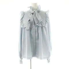 ミュゲ muguet フリルボウタイブラウス F ライトブルー /MI ■OS ■SH