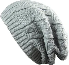 IZUMIYA 母の日 ニット帽 ふんわり あったか ニットキャップ 防寒 保温 帽子 レディース メンズ カジュアル ワッチキャップ( グレー,  Free Size)