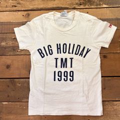 tmt / ティーエムティー big holiday tee tシャツ 染み込みプリント ホワイト メンズ sサイズ アメカジ used