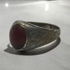 指輪 リング 赤 シンプル 14号 インディアンジュエリー シルバー 70 30 アクセサリー ビンテージ 50s ~ 60s 70s 80s ナバホ族 サントドミンゴ族 天然石 メンズ レディス 一点物 vintage アンティーク   700 p20/