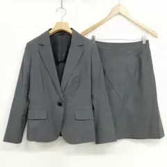 ザ・スーツカンパニー THE SUIT COMPANY 美品 スカート スーツ セットアップ ジャケット ビジネス フォーマル ストライプ 38 グレー