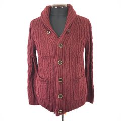 TKタケオキクチ/TAKEO KIKUCHI★カーディガン【size:2・メンズM/ワインレッド/アラン模様】アクリルウール/長袖 /Tops/cardigan◆BJ073-b