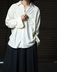 écru color oversized toromi l/s shirt 90s 00s エクリュカラー オーバーサイズ とろみ レーヨン 長袖シャツ 白系