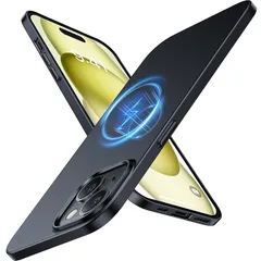 【極薄軽量・マグネット内蔵】TORRAS iPhone15 用 ケース マグセーフ対応 シンプル フィット感 手触り良い 多色展開 擦り傷防止 軽い ハード レンズ保護 iPhone 15 用 ケース カバー 6.1インチ「Originfit-Mag」ブラ 1