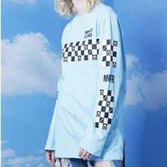 韓国ストリートファッションmonkey flower ユニセックスクールネック