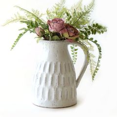 花瓶 おしゃれ 陶器 フラワーベース 花器 かわいい ハンドル付き ピッチャー型 シンプル アンティーク レトロ テラコッタベース