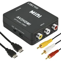 【新品・即日発送】RCA to HDMI変換コンバーター L'QECTED RCA HDMI 変換 AV2HDMI 1080/720P切り替え 音声転送-PS2/スーパーファミコン/VHS VCRカメラ DVDに対応 USB/HDMI/RCAケーブル付き(赤白