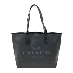 COACH コーチ F57634 レザー トートバッグ  ブラック系  [240101500573]