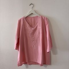 (25354) 刺繍入り LLサイズ プルオーバー ブラウス