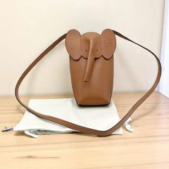 ロエベ エレファントポケット ブラウン レザー ショルダーバッグ スマホポーチ ロエベ エレファントポケット ブラウン レザー ショルダーバッグ
