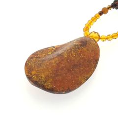 上質美品値下げ済】琥珀タンブルペンダントネックレス - メルカリ