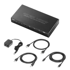 サンワダイレクト パソコン切替器 Type-C⇔HDMI 搭載PC PD対応 USB2ポート/マウス/キーボード Windows Mac対応 400-SW037 
