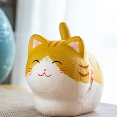 とらじろう様専用　ゆらゆらソーラーちぎり和紙座り猫　トラと黒　2点