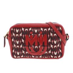 【中古】 MIUMIU （ミュウミュウ） MM(Paris)ｺﾗﾎﾞ ｼｮﾙﾀﾞｰﾊﾞｯｸﾞ バッグ ショルダー/メッセンジャーバッグ eMIUticonsコレクション Red レッド Canvas/Leather 5BH116 used:B