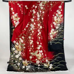 ☆新品未使用☆女性用振袖　正絹　未仕立て　B級品ヤケ有り　蝶・薔薇模様振袖　振袖 楽天市場】[3万円均一SALE]【成人式 振袖 レンタル】RS1110 正絹