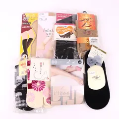 靴下/ストッキング 8点セット 未使用 ダイソー含む まとめて 大量 ソックス レディース 【中古】