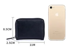 小銭入れ　ミニ財布　ボックス型コインケース　本革　ブラック×レッド