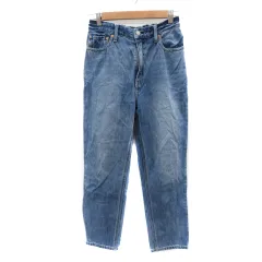グローバルワーク GLOBAL WORK デニムパンツ ジーンズ テーパードパンツ ロング丈 ウォッシュ加工 L インディゴ /YK15 