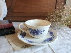 ★フランス アンティーク　花柄　　サルグミンヌ　花リム　カップ　ソーサー　　美品★