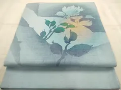 平和屋着物◎九寸開き名古屋帯　作家物　草花シルエット　正絹　逸品　AABA7297dt