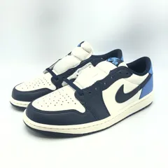 【中古】NIKE AIR JORDAN 1 RETRO LOW OG OBSIDIAN/UNIVERSITY BLUE-SAIL 27.5cm CZ0790-400 ナイキ エアジョーダン 1 レトロ ロー OG オブシディアン/ユニバーシティブル[17]