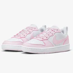 ナイキ ジュニアシューズ スニーカー 運動靴 NIKE コート ボロー LOW リクラフト GS ローカット ひも靴 22.5-25.0cm 子供靴 スポーツ  子ども 運動靴 nike キッズ ナイキスニーカー ホワイト ピンク/DV5456-105