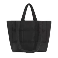 [Electric Circus] キルティング トートバッグ ファスナー付き A4 大容量 軽いバッグ 肩掛け ショルダーバッグ 通勤 無地 シンプル (縦長) かっこいい かわいい おしゃれ 人気 プレゼント レディース メンズ トート とーとば [縦長]