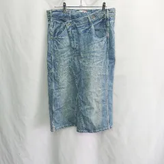 ◇ Θ トゥエンティワンステージ デニム 膝下丈 タイト スカート サイズ表記なし ネイビー系 レディース E  【1505220000902】