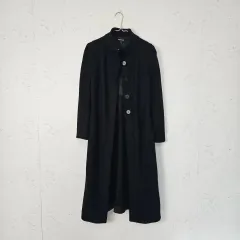 美品✨ ジョルジオアルマーニ ロングチェスターコート レディース 黒 M 38 GIORGIO ARMANI ジョルジオアルマーニ ロングコート GIORGIO ARMANI