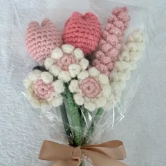 毛糸の花束　ピンク②
