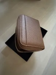 ミニウォレット財布  コンパクト カードケース(じゃばら)，磁気防止 スキミング防止，小銭入れ，レザー  カラー：モカ