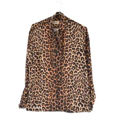 SAINT LAURENT PARIS (サンローランパリ) 20SS ラヴァリエネック レオパード タイ シルク長袖シャツ 627799 Y2B09 ブラウンのサムネイル