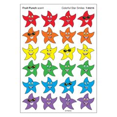 【数量限定】96片 スター Trend Stinky Stickers 香り付 Small Colorful ごほうびシール Star Smiles Fruit トレンド Punch T-83216