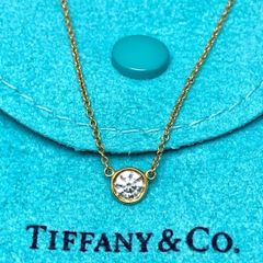 ティファニー バイザヤードペアシェイプダイヤネックレス 0.25ct K18