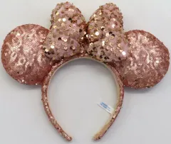 【中古】アクセサリー(非金属) ミニーマウス(リボンスパンコール付き) スパンコールカチューシャ(ピンクゴールド) 「ディズニー」 東京ディズニーリゾート限定