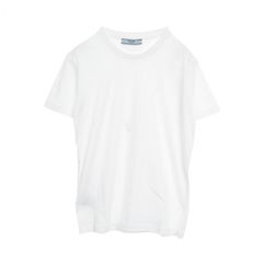 プラダ PRADA カットソー トライアングルロゴ ホワイト コットン Tシャツ レディース 未使用