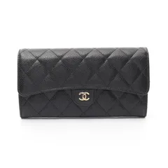 シャネル CHANEL 二つ折り長財布 クラシック ロング フラップ ウォレット マトラッセ AP0241 ブラック キャビアスキン(グレインドカーフ) マトラッセ ZIP長財布 レディース Used Aのサムネイル